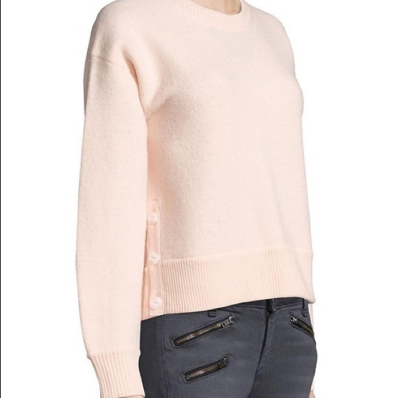 Rag&Bone Rag & Bone Kassidy Merino Wool Button Detailed Sweater in Light Pink - Picture 5 of 6